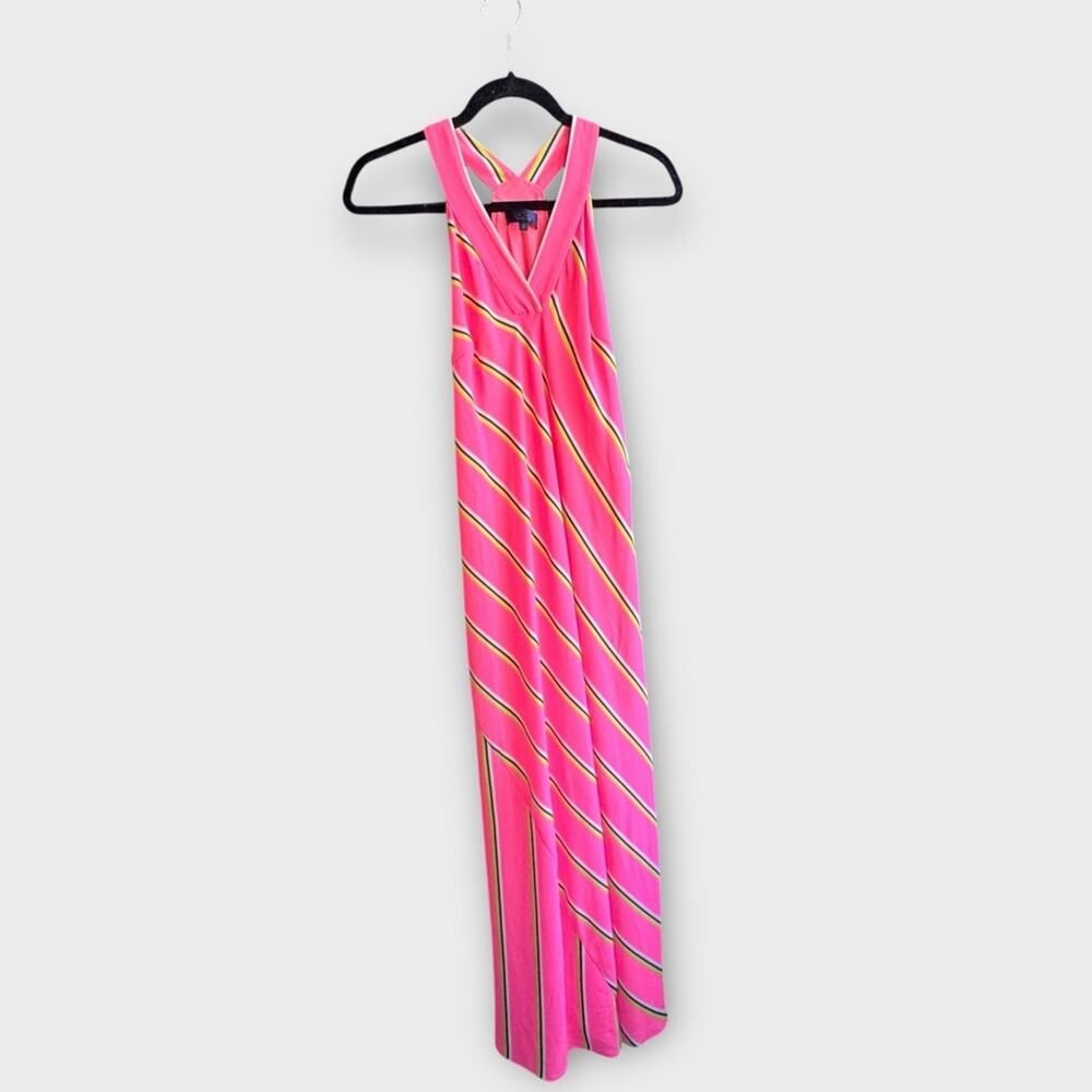 RACHEL Rachel Roy neon pink striped maxi dress, size small - Picture 2 of 9